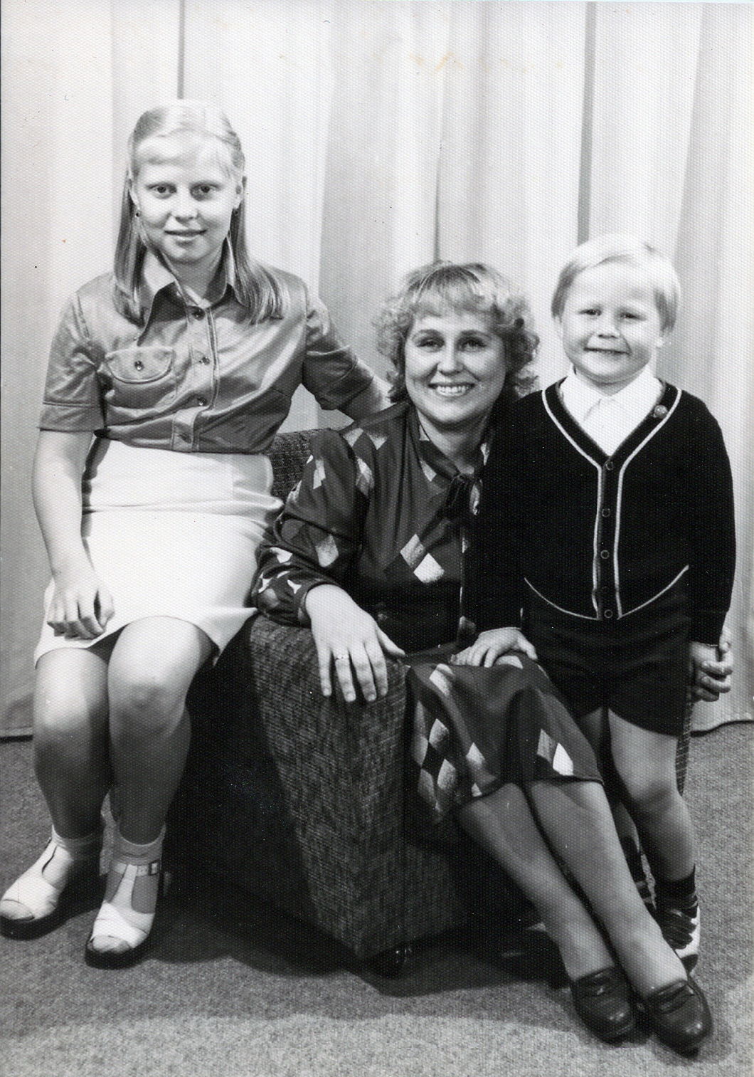 Katarzyna Dondalska mit Mutter und Bruder