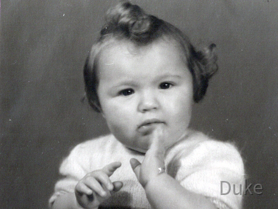 Brigitte Friedrich als süßes Baby 1947 in Königstädten