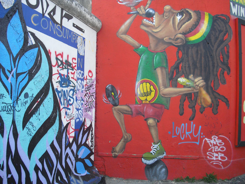 East Side Gallery - Berlin - Graffitis - Rasta - Rastaman