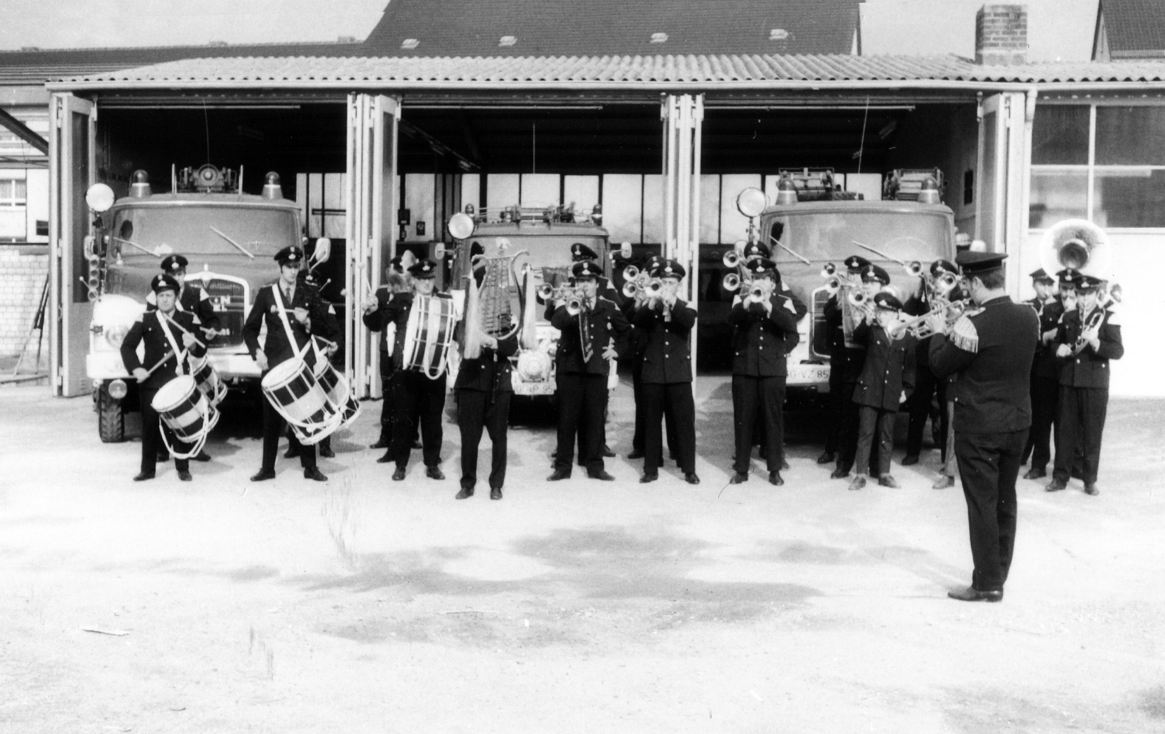 Freiwillige Feuerwehr Königstädten - Fanfarenzug - Feuerwehrgerätehaus 1970