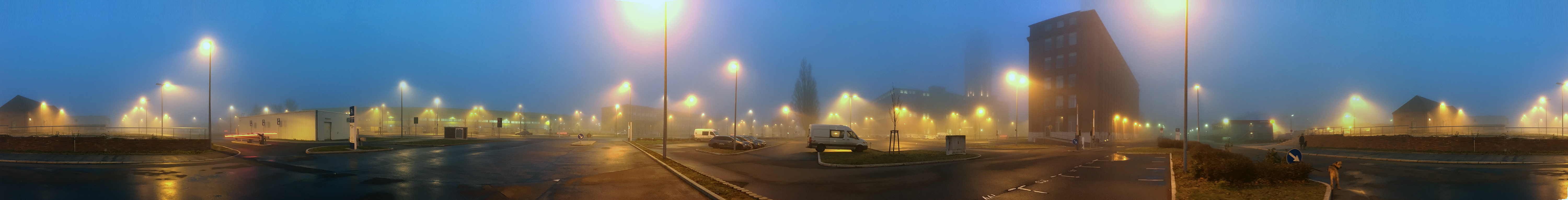 Lichter im Nebel - Neujahr 2016 - Berlin Siemensstadt - Panorama