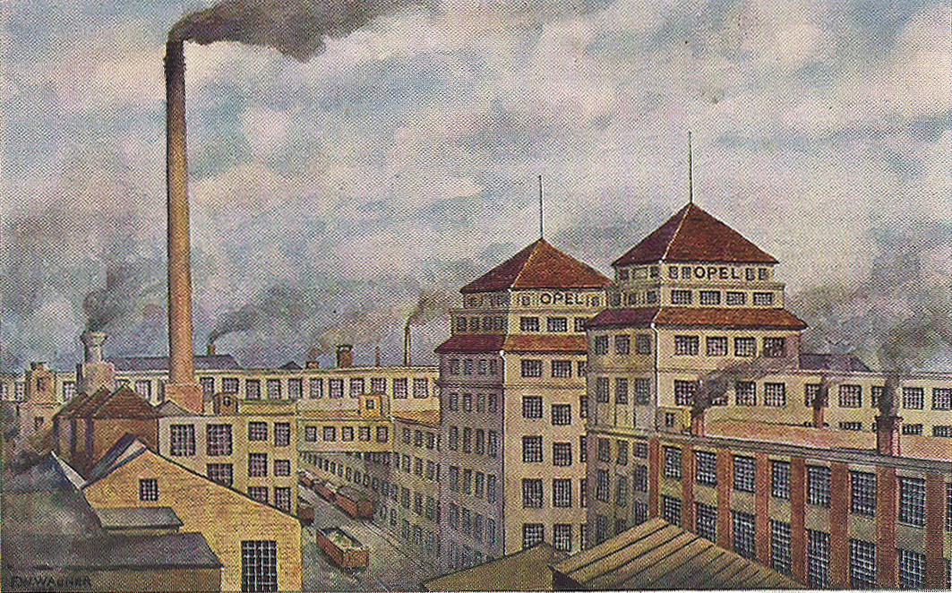 Postkarte Rüsselsheim Opelwerk 1917