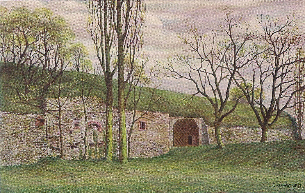 Postkarte Rüsselsheim 1917 - Westwall mit Burgtor