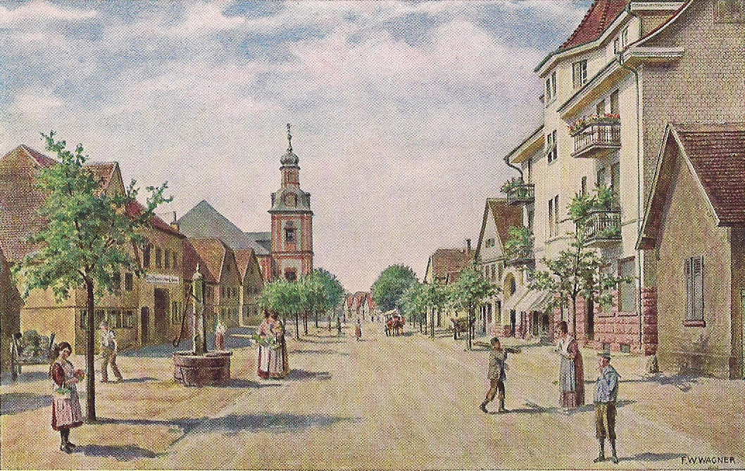 Postkarte Rüsselsheim 1917 - Frankfurter Straße