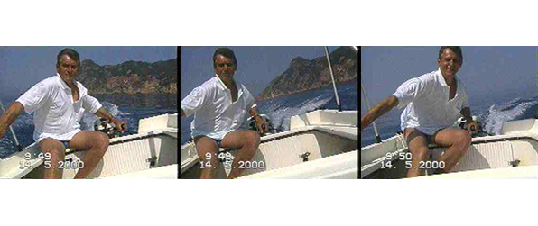 Heinz fährt Motorboot in Korfu