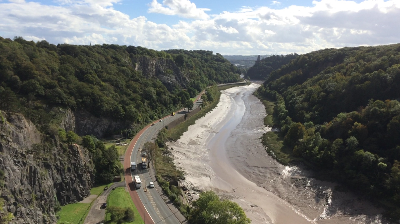 Bristol - Clifton Schlucht - Clifton Bridge -  bei Ebbe