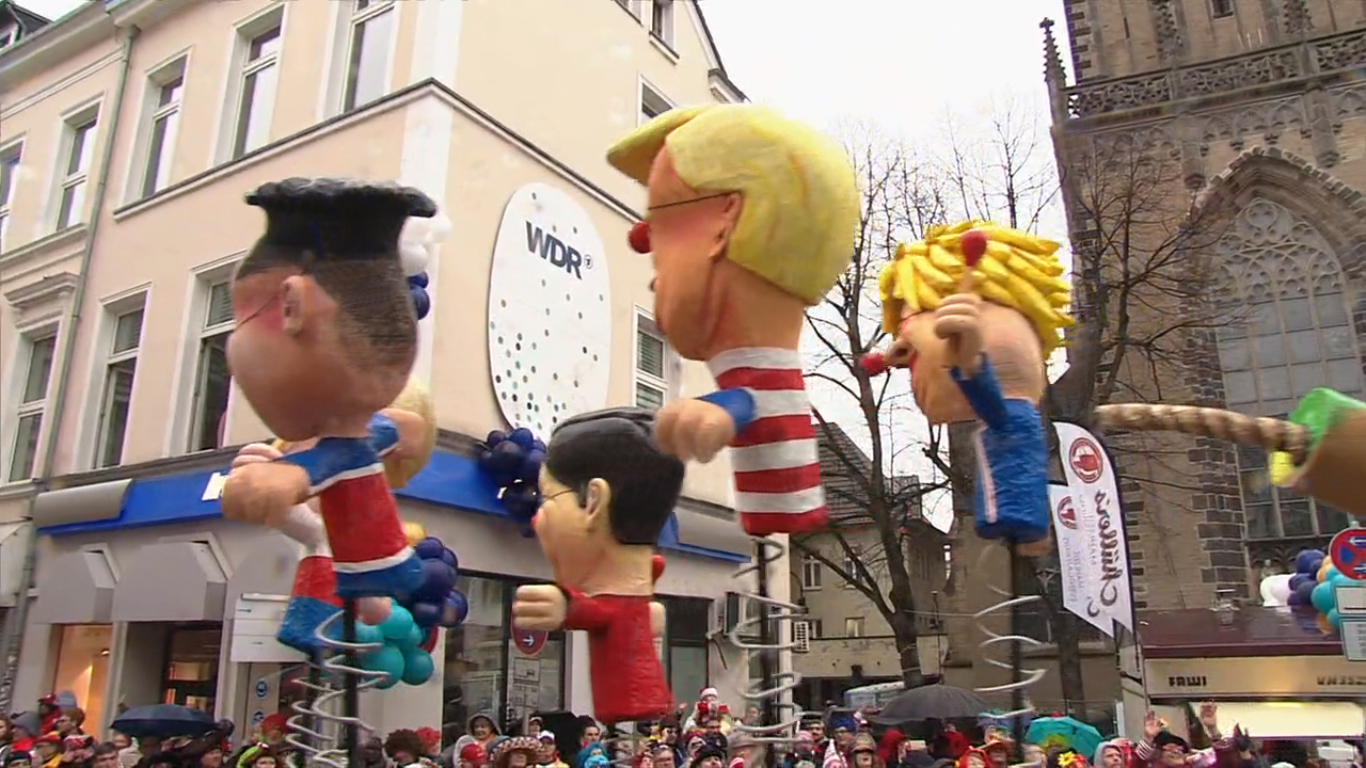 Karneval 2020 - Rosenmontagszug Köln - Verirrte Karnevalisten -Putin ist KEIN Zündler