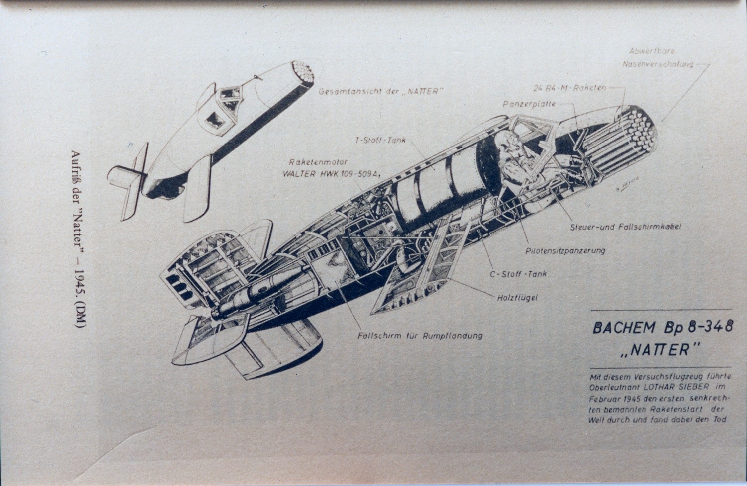 Der erste bemannte senkrechte Raketenstart der Welt Februar 1945