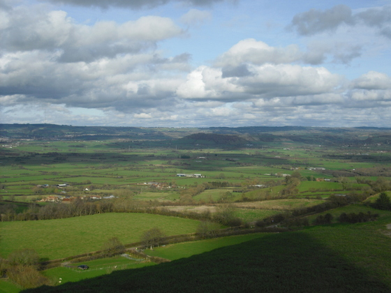 Glastonbury Tor - Aussicht auf die Grafschaft Somerset