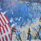 East Side Gallery - Berlin - Graffitis - Stars and Stripes