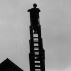 Feuerwehr Königstädten - Walter Helfenbein - Fotoshooting von Feuerwehrleiter - 1970