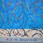 East Side Gallery - Berlin - Graffitis - Blau mit Streifen
