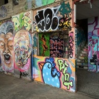 Berlin - Teufelsberg - Graffiti - Alien Face & Old Man