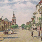 Postkarte Rüsselsheim 1917 - Frankfurter Straße