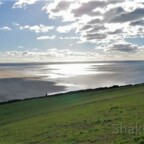 Panoramablick auf Croyde Strand