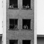 Feuerwehr Königstädten - Brandmeisterlehrgang - Kassel 1962 - Erfolgreiches Hochhaus-Abseilen