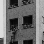 Feuerwehr Königstädten - Brandmeisterlehrgang - Kassel 1962 - Abseilen Hochhaus